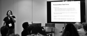 Sam Kanta describes the pronunciation task force's work