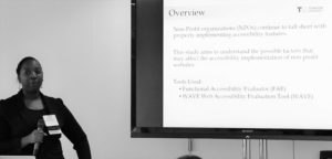 Brittani Washington talking on accessibility implementation in non-profit websites