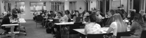 The audience at the panel on the present and the future